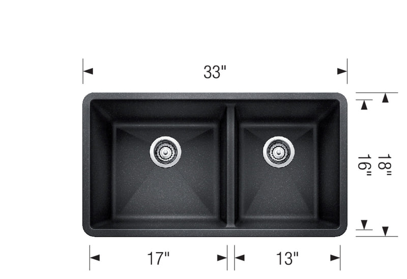 Blanco Precis 1-3/4 Double Bowl Kitchen SILGRANIT Kitchen Sink