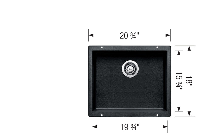 Blanco PRECIS 21 Undermount Single Bowl SILGRANIT Kitchen Sink