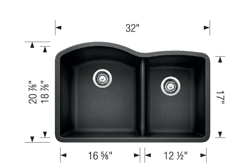 Blanco Diamond 1-3/4 Low Divide SILGRANIT Kitchen Sink