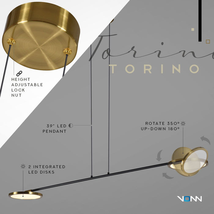 VONN Artisan Torino VAP2192AB Integrated LED Pendant Light