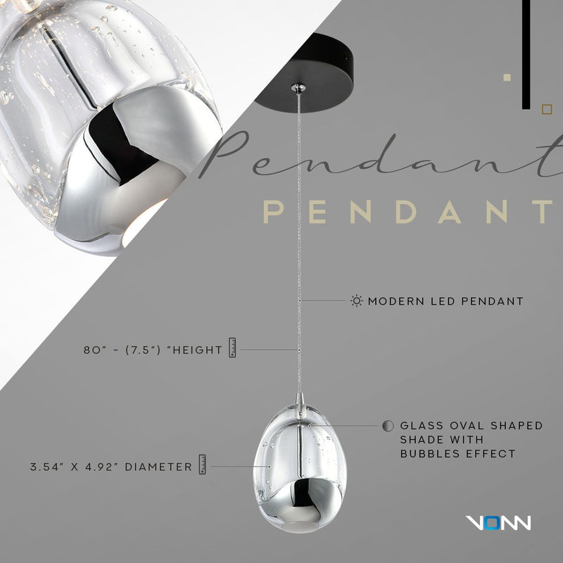 VONN Venezia VAP2201BL Integrated LED Pendant Light - Black