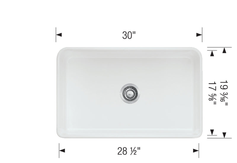 Blanco CERANA 30" Apron Single Bowl Fireclay Kitchen Sink 525010