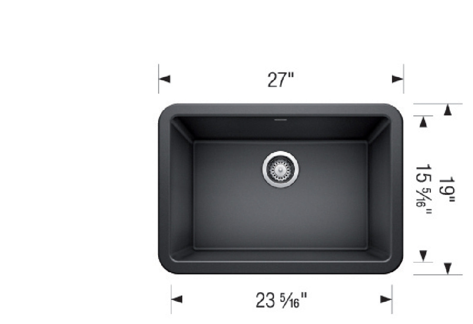 Blanco Ikon 27" Apron Single Bowl SILGRANIT Sink — Rise