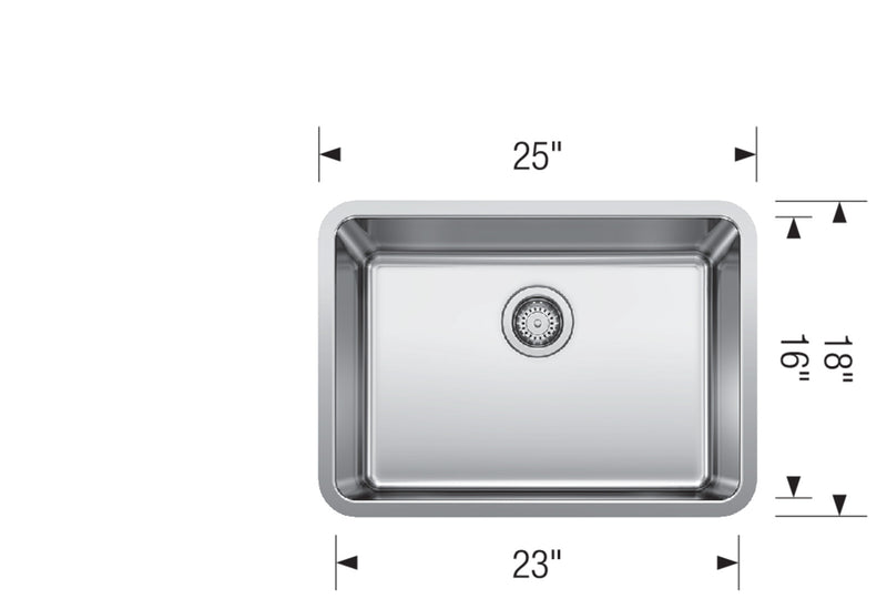 Blanco Formera 25" Medium Stainless Steel Single Bowl - 442766