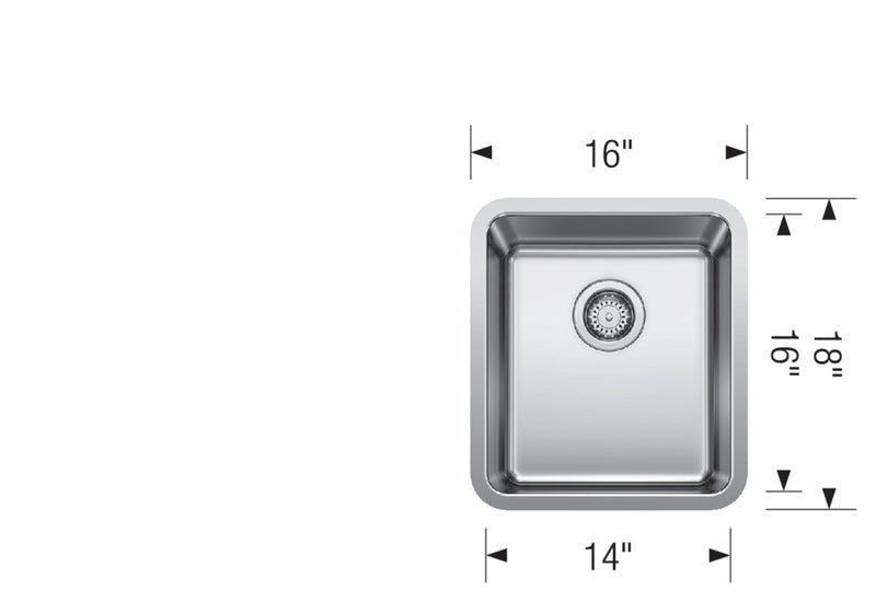 Blanco FORMERA 16" Stainless Steel Single Bowl Bar Sink- 442767