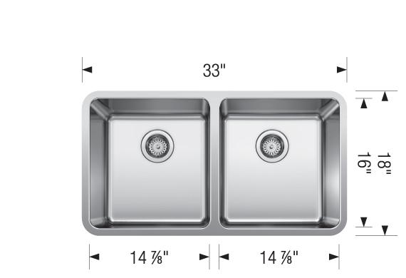 Blanco Formera Equal Double Bowl in Stainless Steel