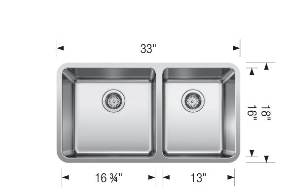Blanco Formera 1-3/4 Bowl - 442769 in Stainless Steel