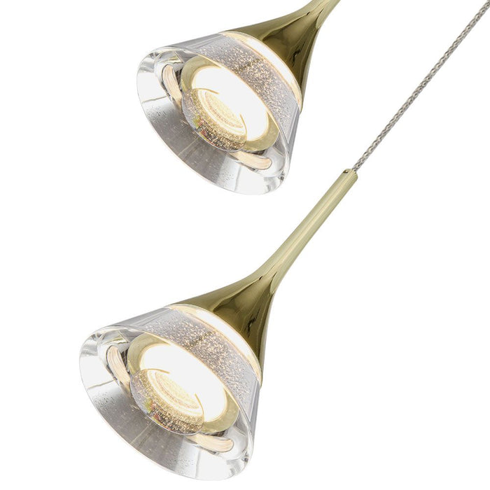 VONN Amalfi 5-Light VAC3215GL Integrated LED Chandelier with Cone Shades in Gold
