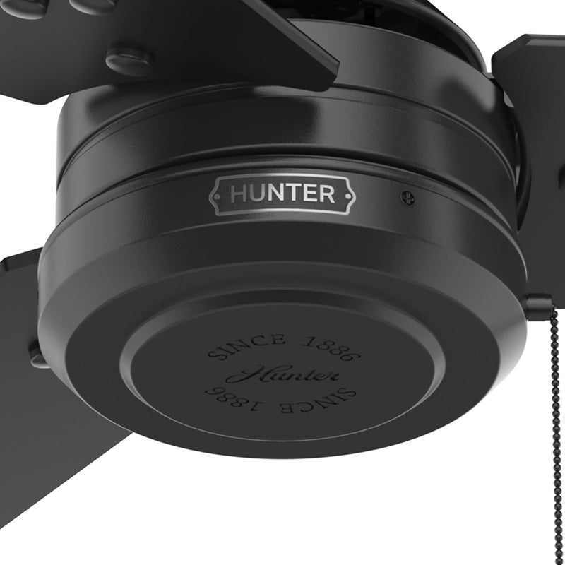 Hunter 44-Inch Cassius Matte Black Outdoor Ceiling Fan