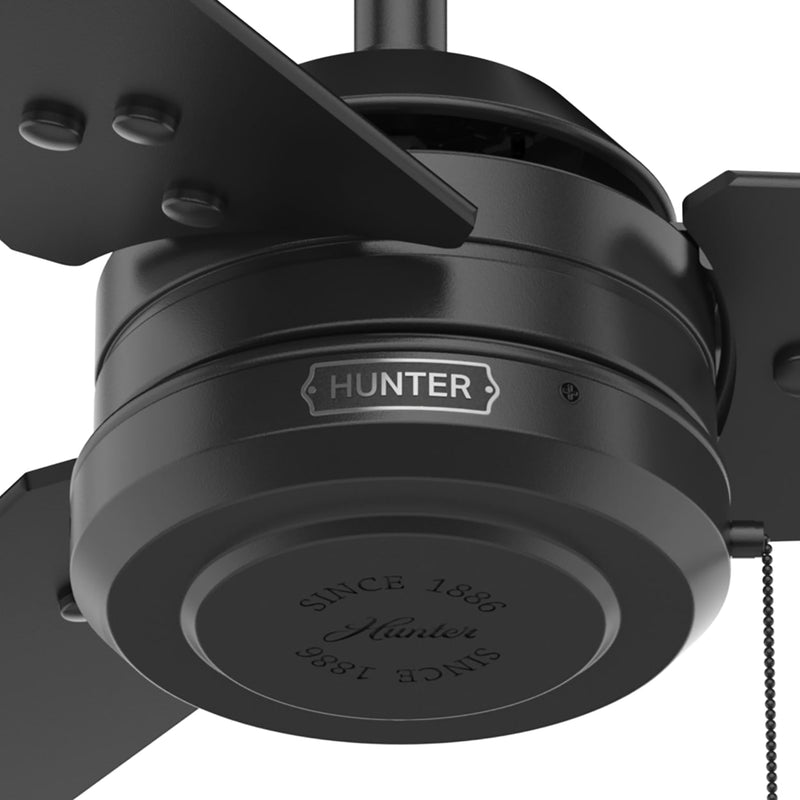 Hunter 44-Inch Cassius Matte Black Outdoor Ceiling Fan