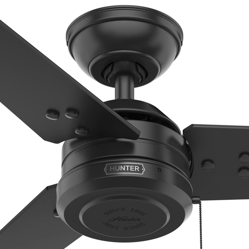 Hunter 44-Inch Cassius Matte Black Outdoor Ceiling Fan