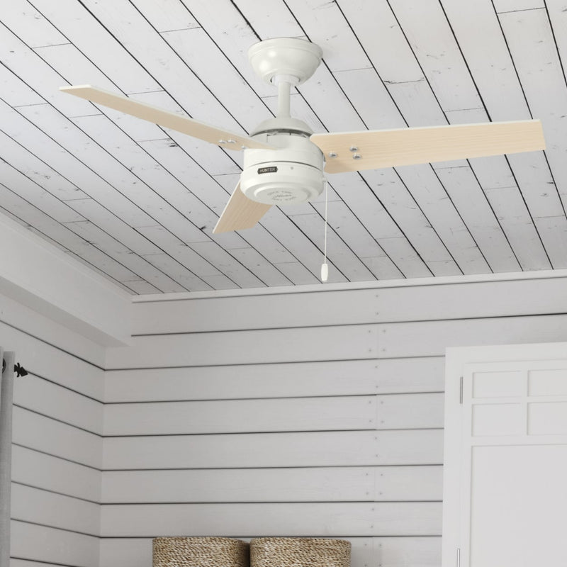 Hunter 44-Inch Cassius Fresh White Outdoor Ceiling Fan