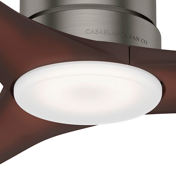 Casablanca Piston Outdoor 52 Inch Ceiling Fan with LED Lights - Brushed Slate/Coffee Beech