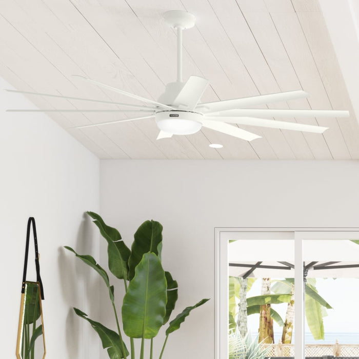 Hunter Overton 72-inch Outdoor White Ceiling Fan
