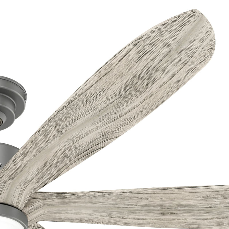 Hunter 58-Inch Rhinebeck Ceiling Fan with LED Light - Matte Silver/Weathered White Birch