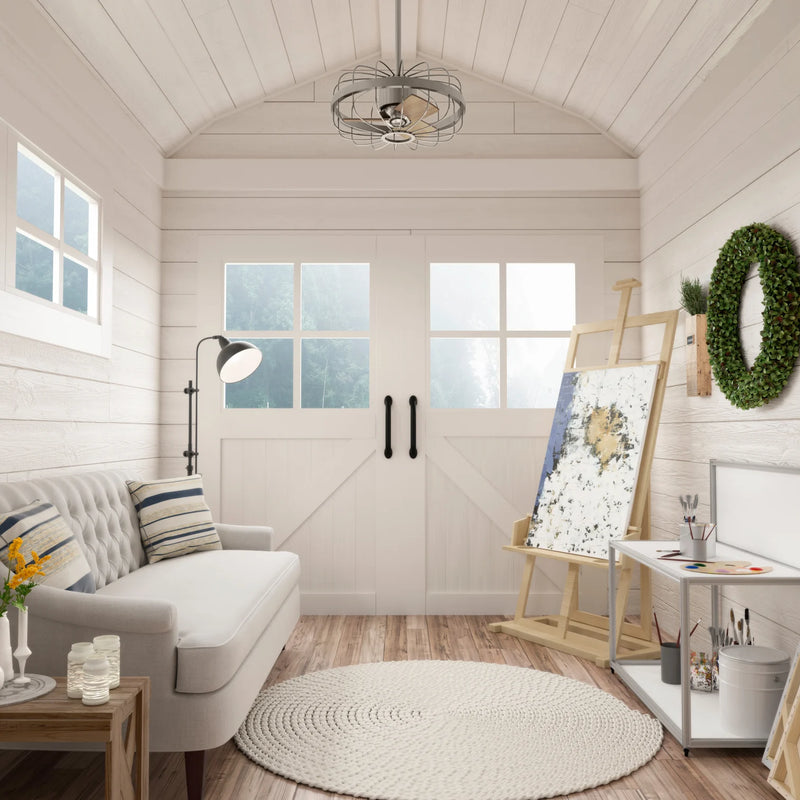 Hunter 16-Inch Roswell Ceiling Fan - Brushed Nickel/Spiced Chai Oak