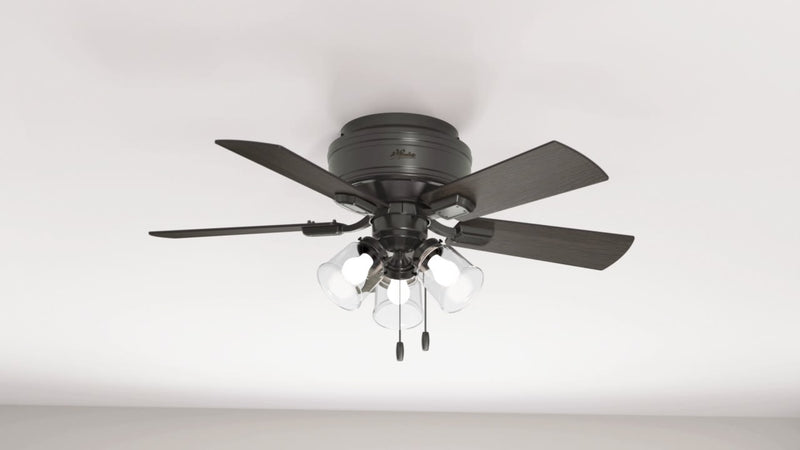 Hunter 42-Inch Crestfield Three Light Noble Bronze Low Profile Ceiling Fan