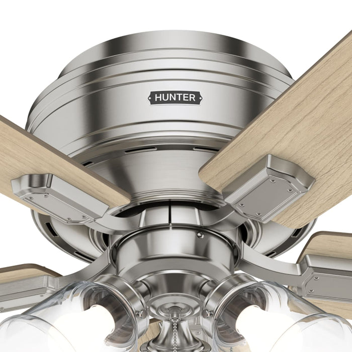 Hunter 42-Inch Crestfield Three Light Brushed Nickel Low Profile Ceiling Fan