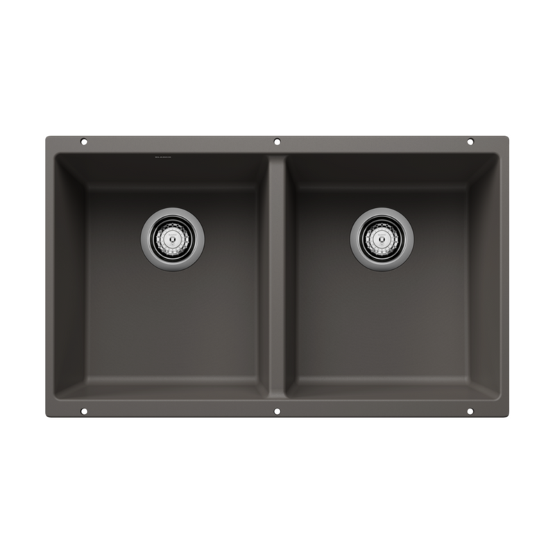 Blanco PRECIS Equal Double Bowl 29.75 in SILGRANIT Kitchen Sink