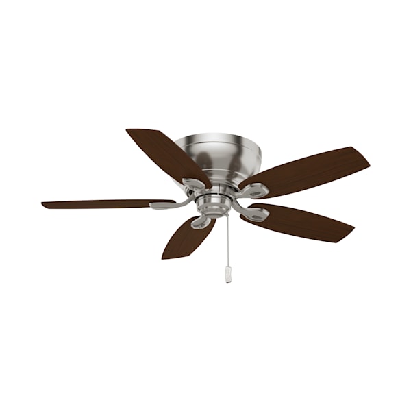 Casablanca Durant 3 Light Low Profile 44 Inch Ceiling Fan - Brushed Nickel/Walnut