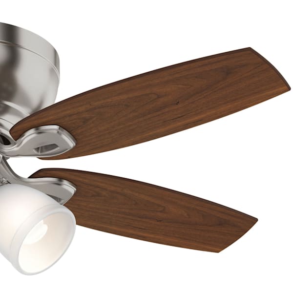 Casablanca Durant 3 Light Low Profile 44 Inch Ceiling Fan - Brushed Nickel/Walnut