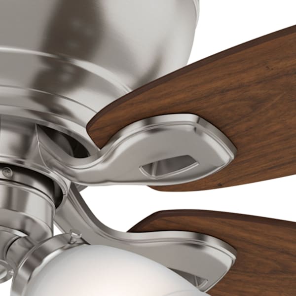 Casablanca Durant 3 Light Low Profile 44 Inch Ceiling Fan - Brushed Nickel/Walnut