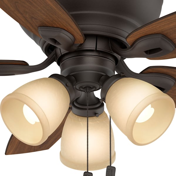 Casablanca Durant 3 Light Low Profile 44 Inch Ceiling Fan - Maiden Bronze/Walnut
