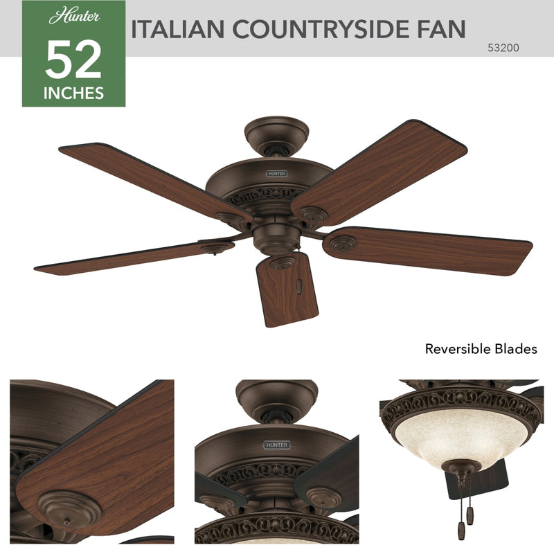 Hunter 52-Inch Italian Countryside Ceiling Fan