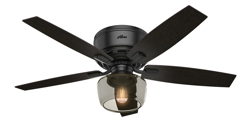 Hunter 52-Inch Bennett Matte Black Low Profile Ceiling Fan