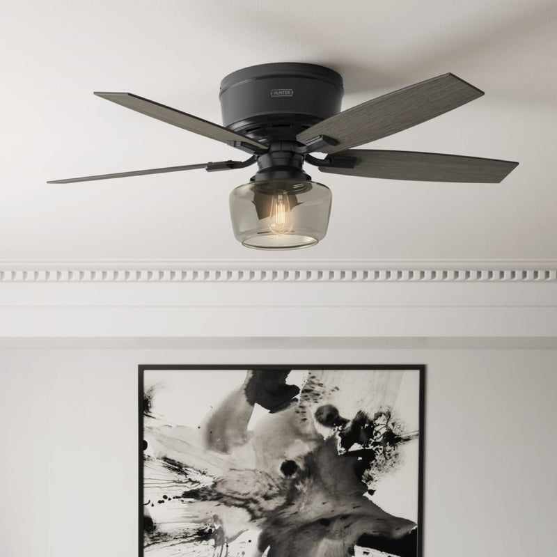 Hunter 52-Inch Bennett Matte Black Low Profile Ceiling Fan