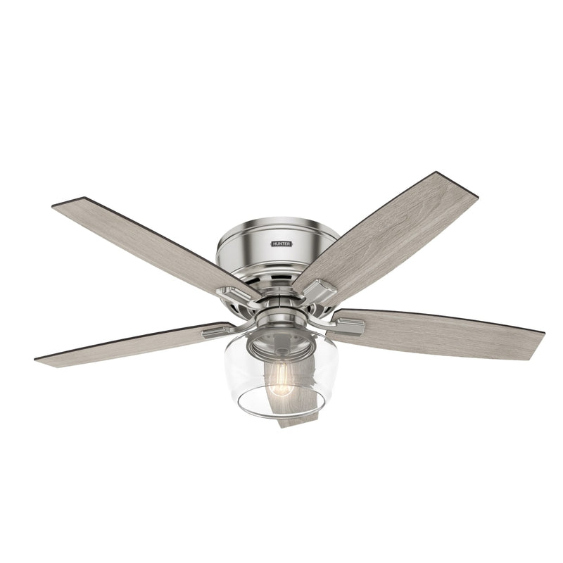 Hunter 52-Inch Bennett Brushed Nickel Low Profile Ceiling Fan
