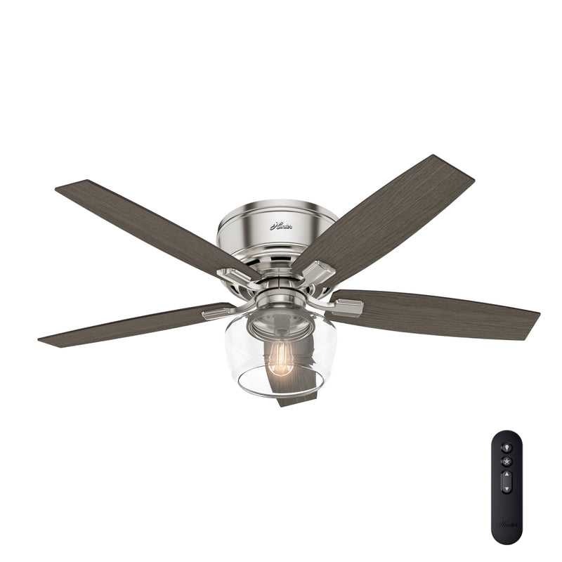 Hunter 52-Inch Bennett Brushed Nickel Low Profile Ceiling Fan