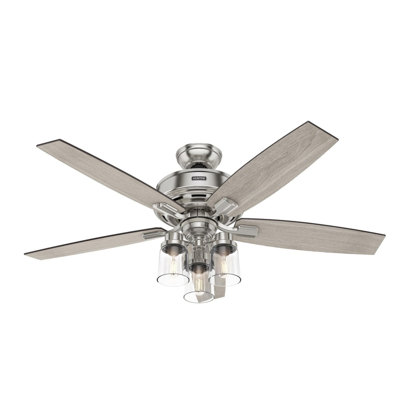 Hunter 52-Inch Bennett 3 Lights Brushed Nickel Ceiling Fan
