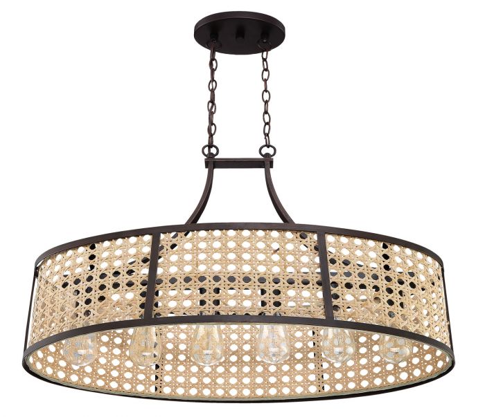 Craftmade Malaya 6 Light Island in Aged Bronze Brushed - 54576-ABZ