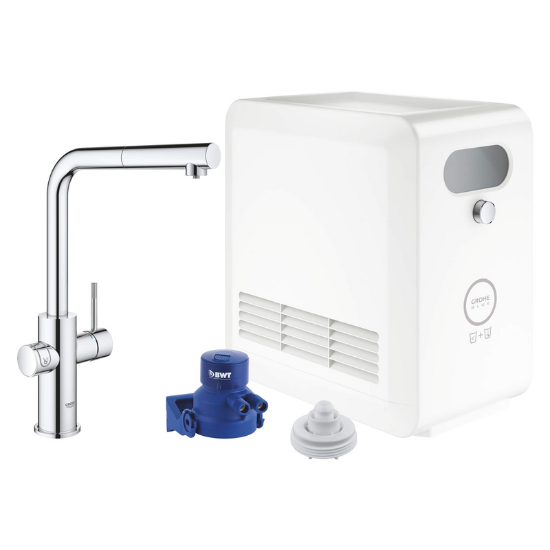 Grohe BLUE Single-Handle Pull-Out Kitchen Faucet Single Spray 1.75 GPM With Chilled & Sparkling Water