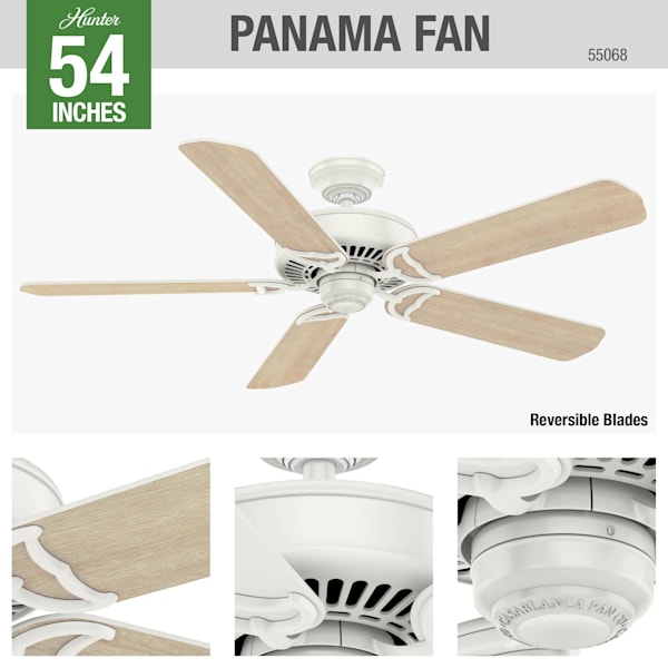 Casablanca Panama 54 Inch Ceiling Fan - Fresh White