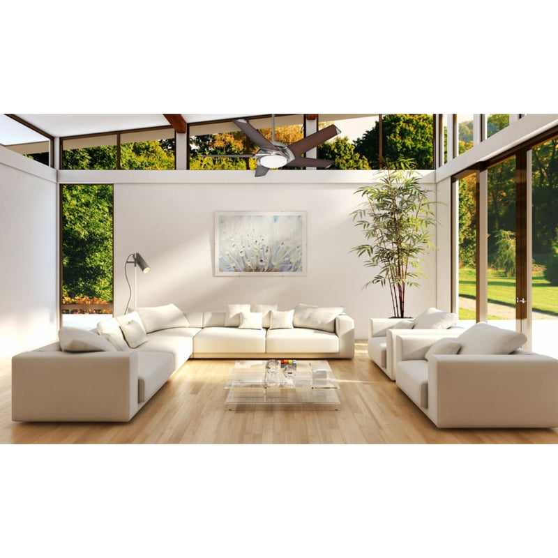 Casablanca Stealth DC with LED Light 54 inch Ceiling Fan - Brushed Nickel/Walnut