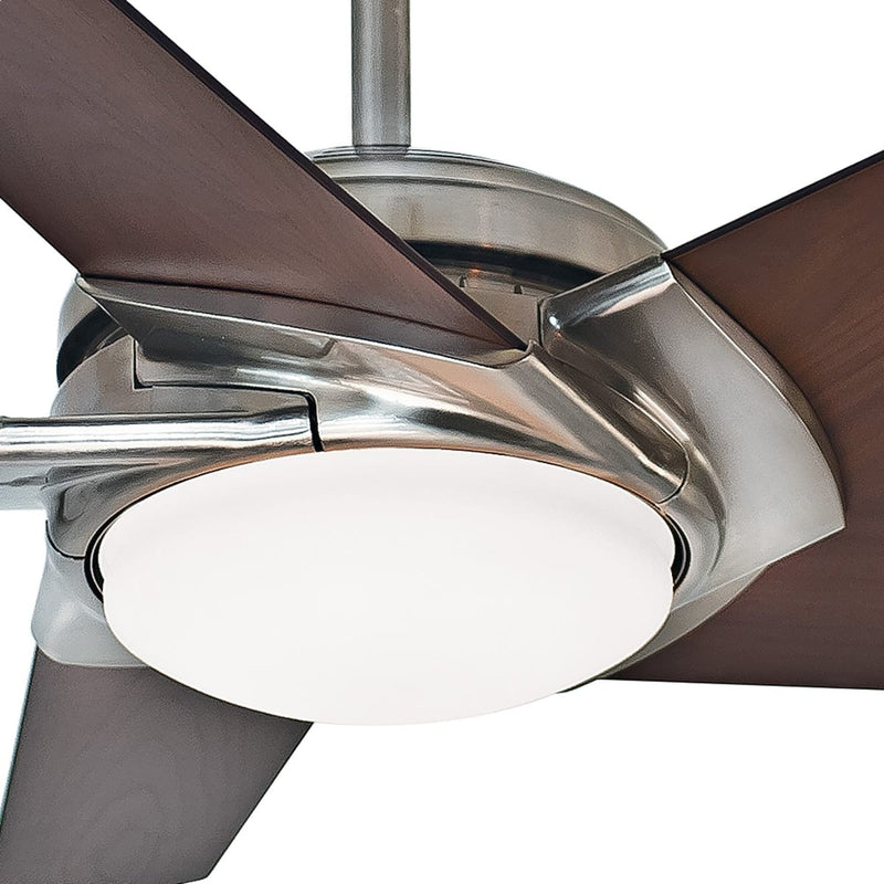 Casablanca Stealth DC with LED Light 54 inch Ceiling Fan - Brushed Nickel/Walnut