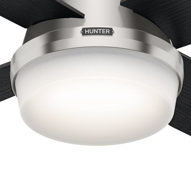 Hunter 52-Inch Dempsey Light Brushed Nickel Low Profile Ceiling Fan