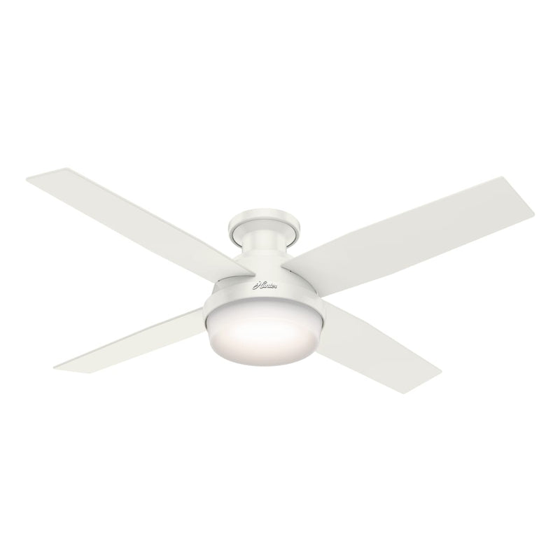 Hunter 52-Inch Dempsey Fresh White Low Profile Ceiling Fan