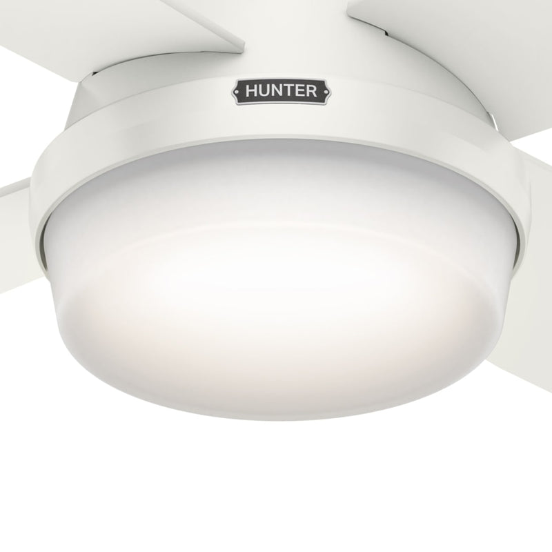 Hunter 52-Inch Dempsey Fresh White Low Profile Ceiling Fan
