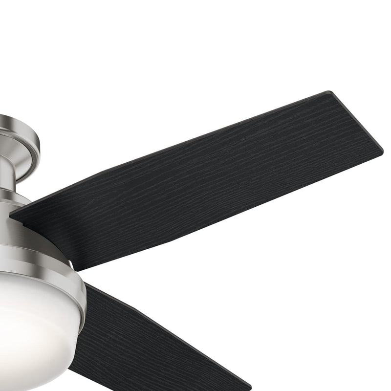 Hunter 44-Inch Dempsey Light Brushed Nickel Low Profile Ceiling Fan