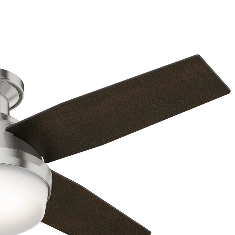 Hunter 44-Inch Dempsey Light Brushed Nickel Low Profile Ceiling Fan