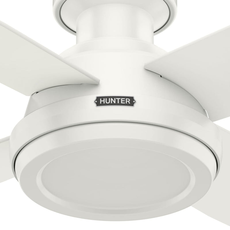 Hunter 52-Inch Dempsey Fresh White Low Profile No Light Ceiling Fan