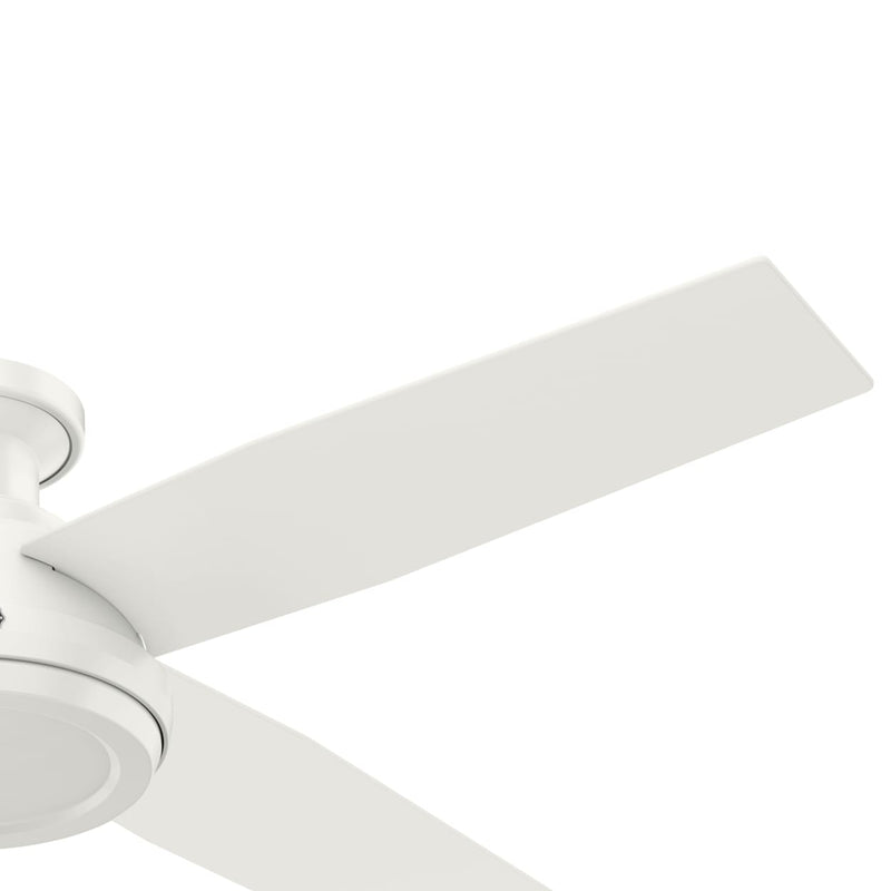 Hunter 52-Inch Dempsey Fresh White Low Profile No Light Ceiling Fan