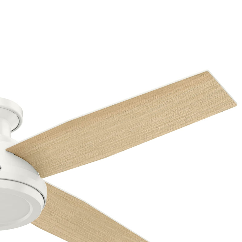 Hunter 52-Inch Dempsey Fresh White Low Profile No Light Ceiling Fan