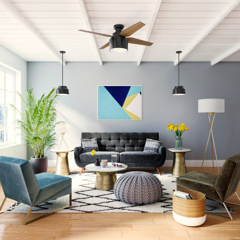 Hunter 52-Inch Cranbrook Low Profile Gloss Black Ceiling Fan