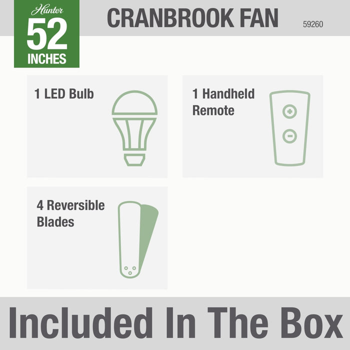 Hunter 52-Inch Cranbrook Low Profile Mint Ceiling Fan