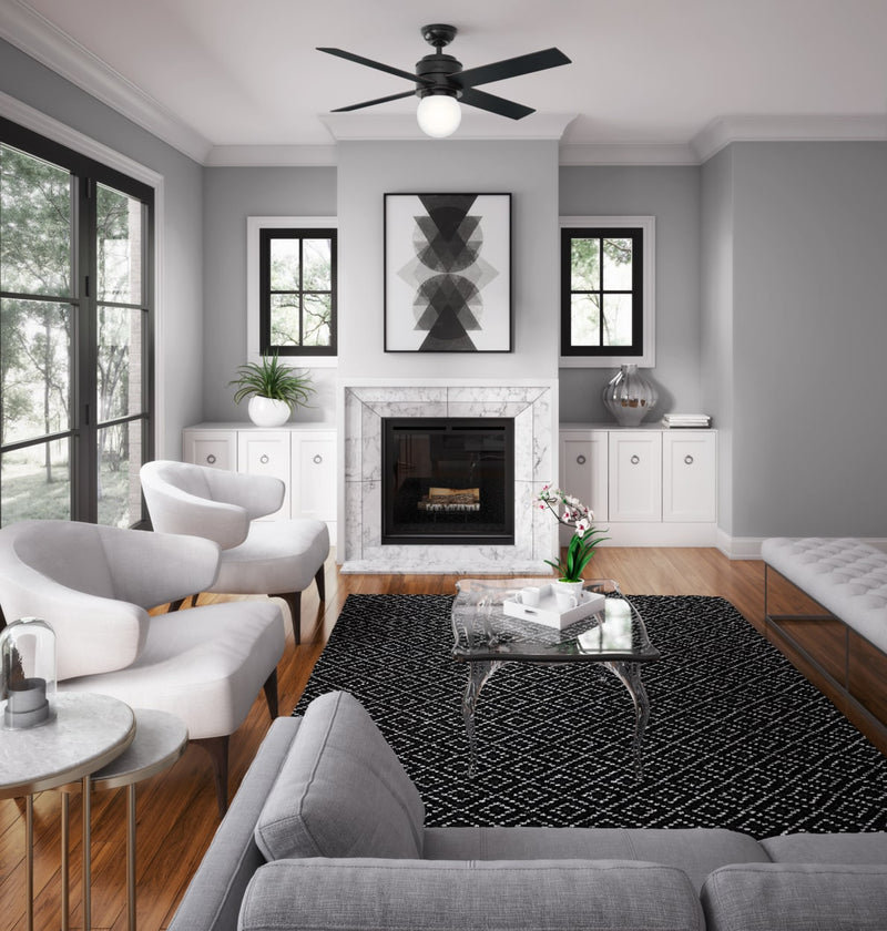 Hunter 52-Inch Hepburn Matte Black Ceiling Fan