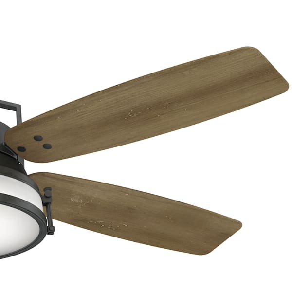 Casablanca Caneel Bay Outdoor 56 inch Ceiling Fan with LED Light- Aged Steel/White Washed Oak
